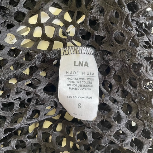 LNA black netting cold shoulder top - Picture 5 of 6